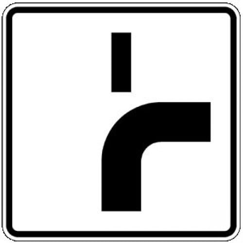 Verlauf der Vorfahrtstraße - Verkehrsschild VZ 1002-22