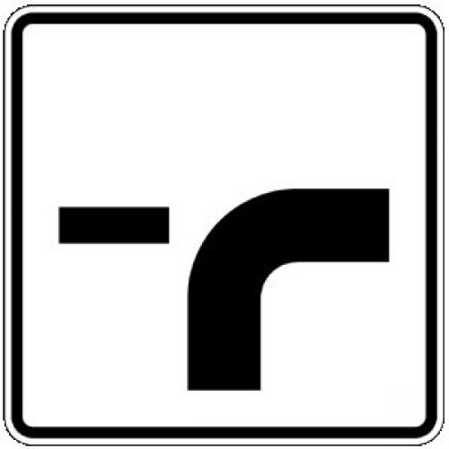 Verlauf der Vorfahrtstraße - Verkehrsschild VZ 1002-23