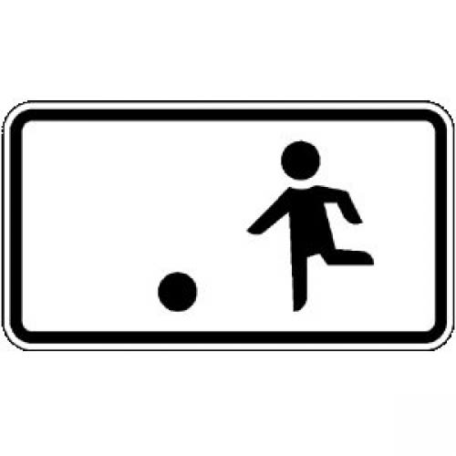 Kinderspielen auf der Fahrbahn und dem Seitenstreifen erlaubt - Verkehrsschild VZ 1010-10