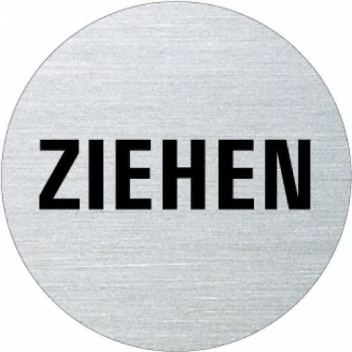 Textschild - Ziehen (rund)