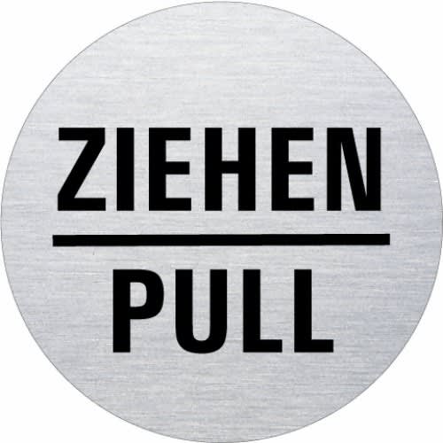 Textschild - Ziehen/Pull (rund)