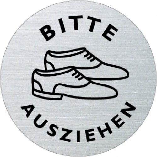 Textschild Symbol Bitte Schuhe Ausziehen Textschilder Rund