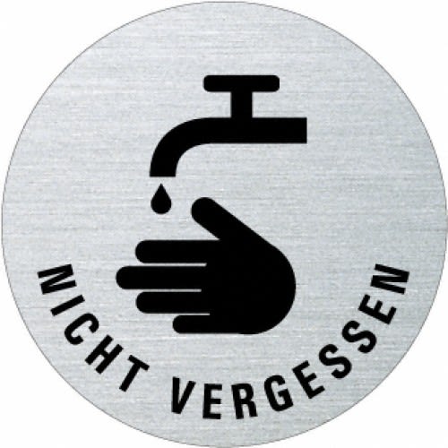Textschild - Hände waschen nicht vergessen (rund)