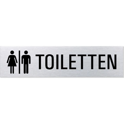 Textschild + Symbol - Toiletten Damen / Herren (eckig)