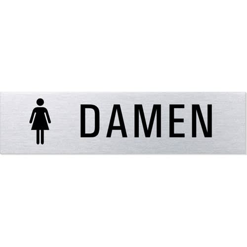 Textschild + Symbol - Damen (eckig)