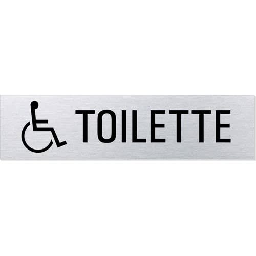 Textschild + Symbol - Toilette behindertengerecht (eckig)