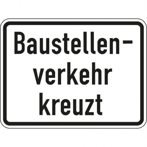 Baustellenverkehr kreuzt - Verkehrsschild VZ 2132