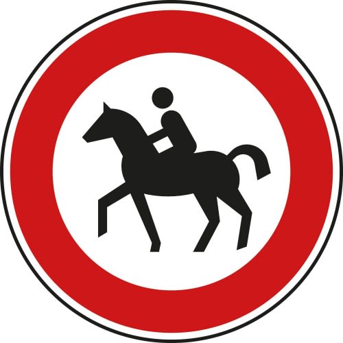 Verbot für Reiter - Verkehrsschild VZ 257-51