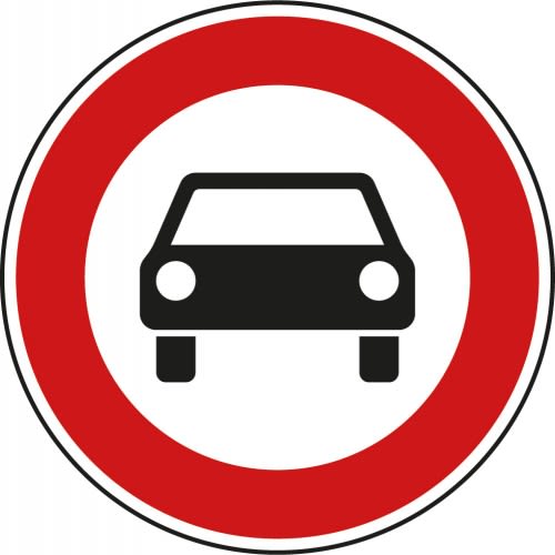 Verbot für Kraftwagen und sonstige mehrspurige Kraftfahrzeuge - Verkehrsschild VZ 251