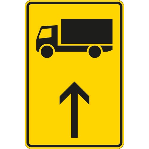 Wegweiser für KFZ mit einer zulässigen Gesamtmasse über 3,5 t, geradeaus - Verkehrsschild VZ 422-30