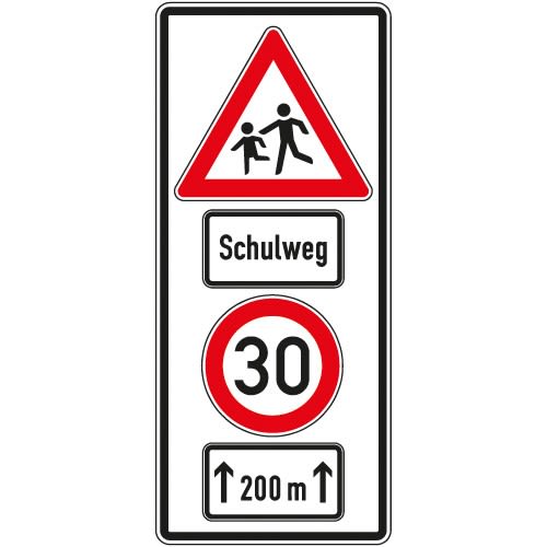 Schulweg (mit Geschwindigkeitsbegrenzung)