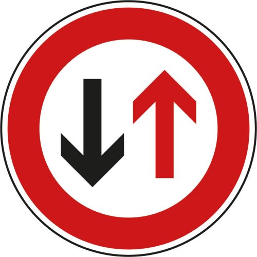 Vorrang des Gegenverkehrs - Verkehrsschild VZ 208