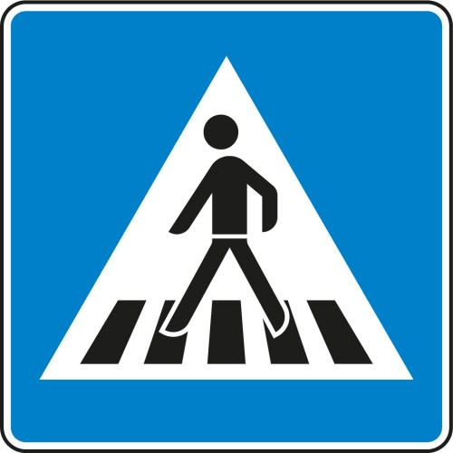 Fußgängerüberweg, Aufstellung rechts - Verkehrsschild VZ 350-10