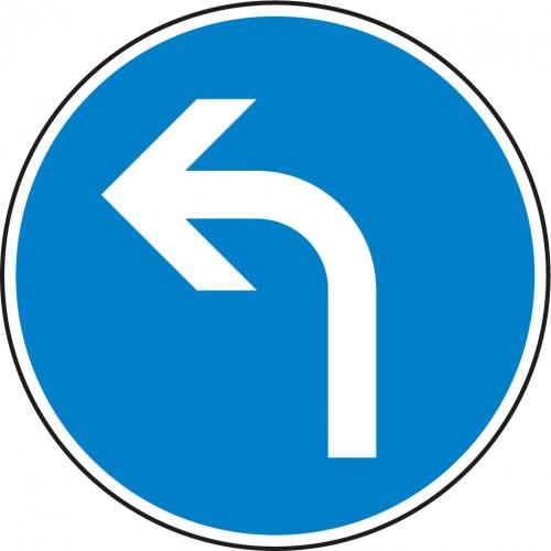 Vorgeschriebene Fahrtrichtung links - Verkehrsschild VZ 209-10