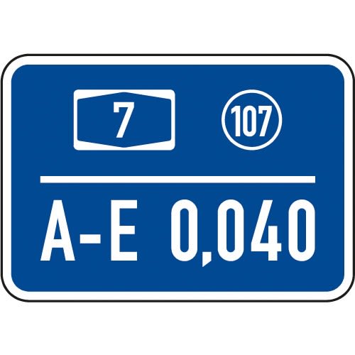 Kilometertafel 350/500, einseitig