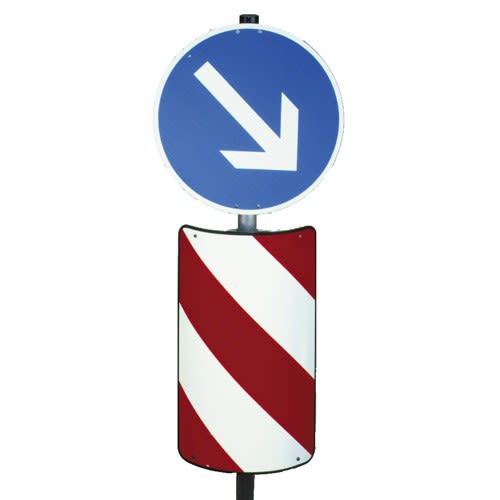Verkehrsleitsäule Ausführung C - Flachschild, konvexe Form mit Kantenschutz