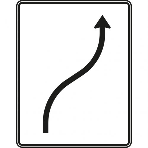 Verschwenkungstafel 1-streifig nach rechts - Verkehrszeichen VZ 511-20