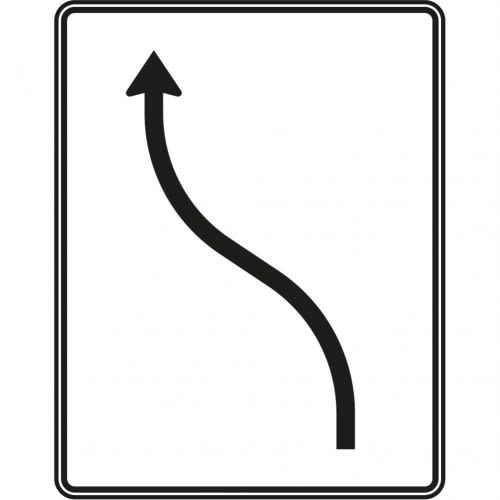 Verschwenkungstafel 1-streifig nach links - Verkehrszeichen VZ 511-10