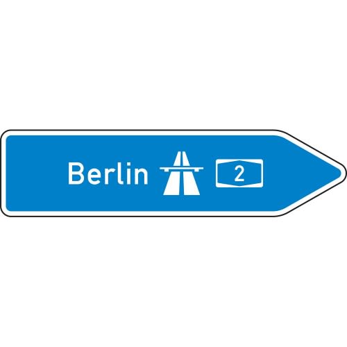 Pfeilwegweiser mit Wunschtext | zur Autobahn, rechtsweisend - Verkehrsschild VZ 430-20