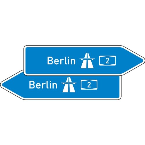 Pfeilwegweiser mit Wunschtext | zur Autobahn, doppelseitig - Verkehrsschild VZ 430-40