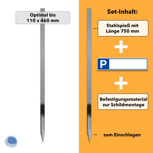 Parkplatzreservierer-Set 'Blanko', gedruckt, mit Erdspieß