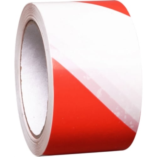 Bodenmarkierungsband, rot/weiß 75 mm x 33 m