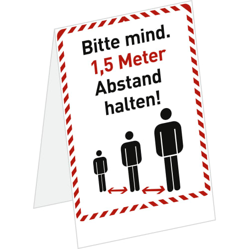 Aufsteller Bitte mind. 1,5 Meter Abstand halten!