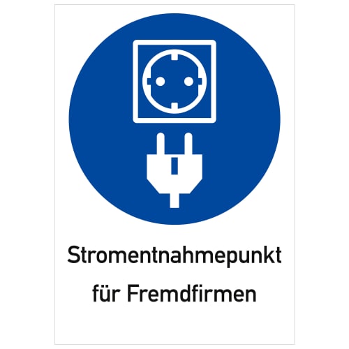 Kombischild Stromentnahmepunkt für Fremdfirmen