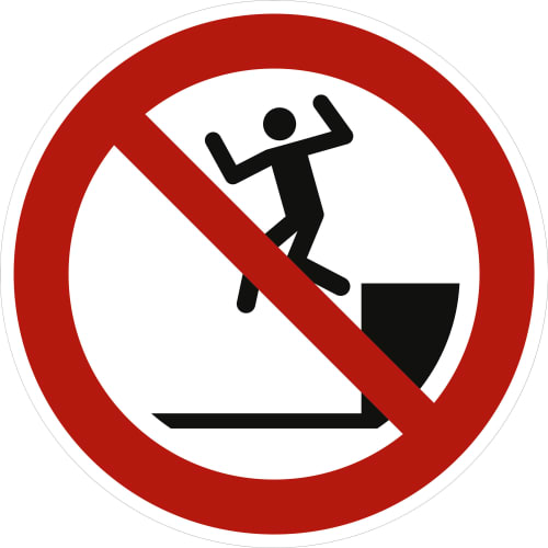 Verbotszeichen Herunterspringen verboten nach DIN EN ISO 7010, P029
