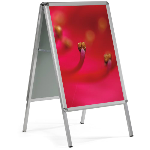 Kundenstopper Classic aus Aluminium mit runden Ecken, Format A2 & A0
