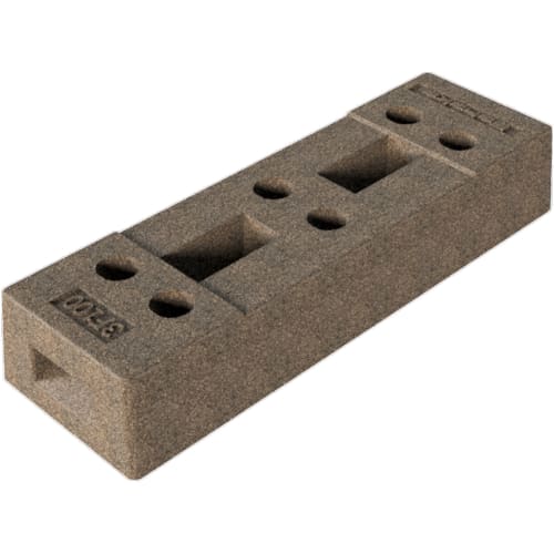 Bauzaunfuß aus Beton, 25 oder 36 kg, mit 4 oder 6 Einstecklöchern Ø 42 mm