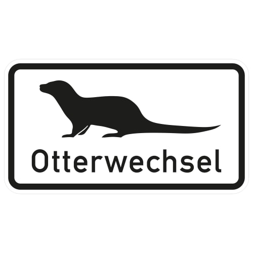 Verkehrsschild Otterwechsel mit Text und Piktogramm