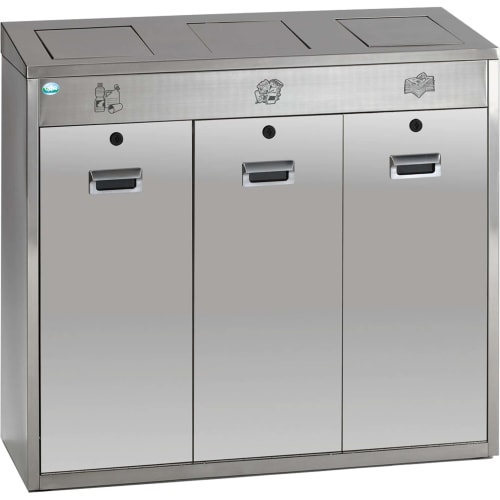Wertstoff-Recyclestation mit Verschlussklappen