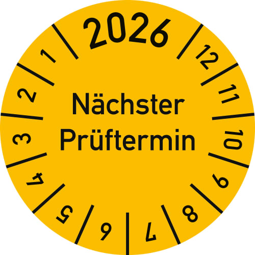 Prüfplaketten Nächster Prüftermin (Jahresplakette)