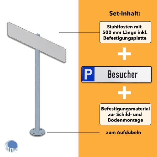 Parkplatzreservierer-Set 'Besucher', geprägt, zum Aufdübeln
