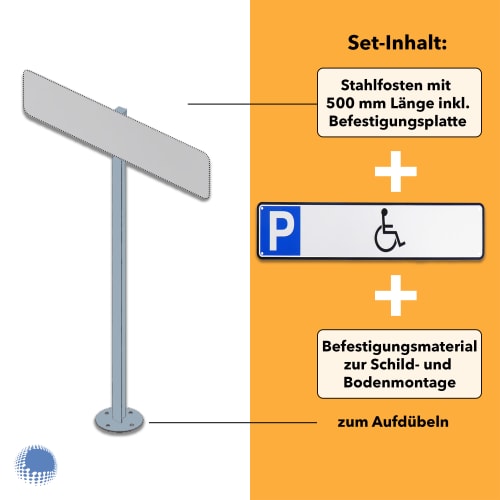 Parkplatzreservierer-Set 'Behindertenparkplatz', geprägt, zum Aufdübeln