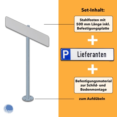 Parkplatzreservierer-Set 'Lieferanten', geprägt, zum Aufdübeln