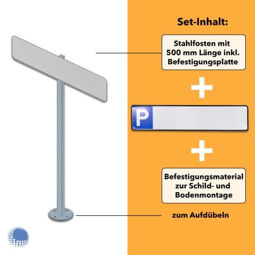 Parkplatzreservierer-Set 'Blanko mit P-Symbol', geprägt, zum Aufdübeln