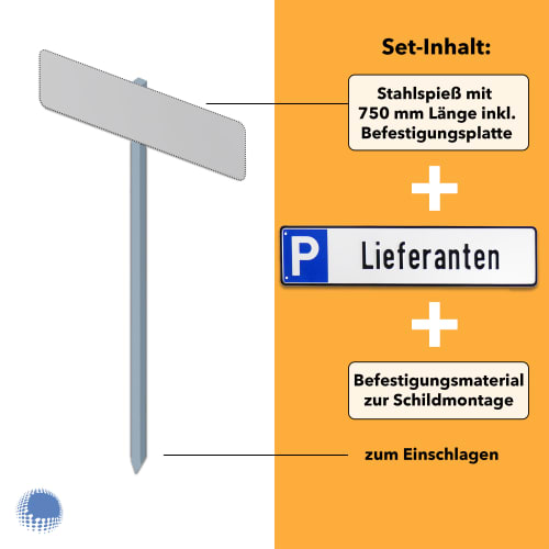 Parkplatzreservierer-Set 'Lieferanten', geprägt, mit Erdspieß