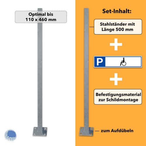 Parkplatzreservierer-Set 'Behindertenparkplatz, gedruckt, zum Aufdübeln