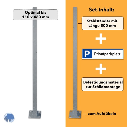 Parkplatzreservierer-Set 'Privatparkplatz', gedruckt, zum Aufdübeln