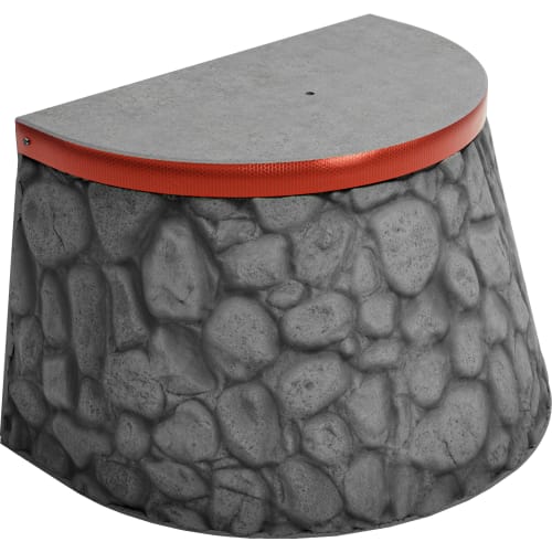 PKW-Anfahrschutz aus Beton | 700 x 1000 x 600 mm | Natursteinoptik in grau mit Reflexfolie