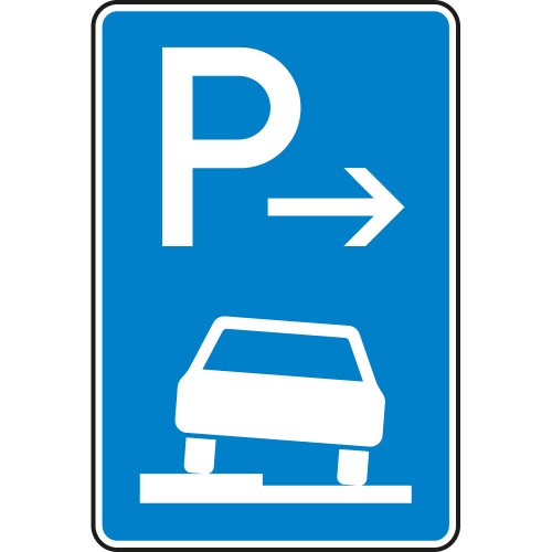 Parken halb auf Gehwegen (Anfang) - Verkehrsschild VZ 315-51