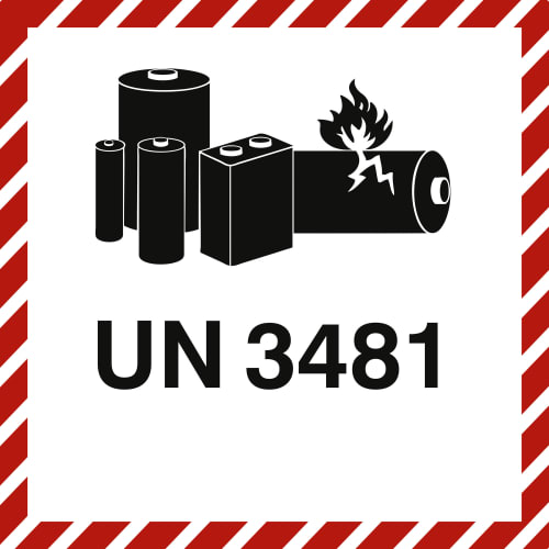 Gefahrzettel LITHIUM ION BATTERY, UN 3481