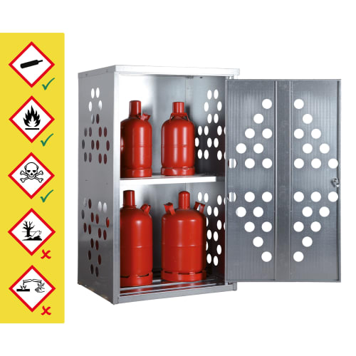 Gasflaschenschrank für Propangasflaschen mit Zwischenboden