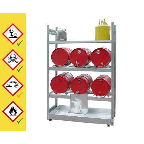 Gefahrstoffregal für 60-Liter-Fässer, Typ AR