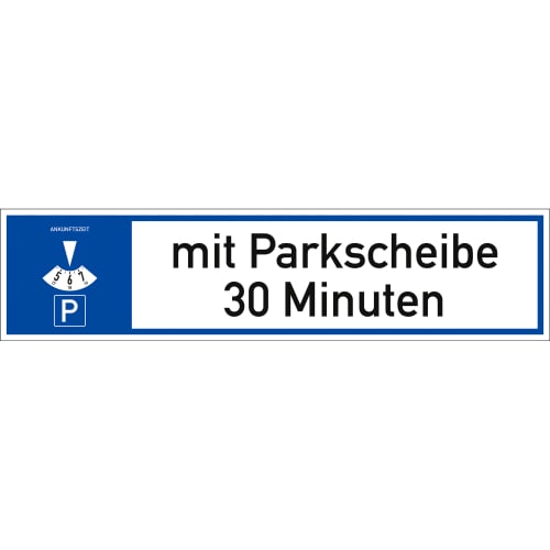 Parkplatzreservierer mit Parkscheibe und Wunschtext