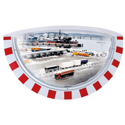 Verkehrsspiegel rot/weiß - Überprüfung von 3 Richtungen