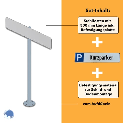 Parkplatzreservierer-Set 'Kurzparker', geprägt, mit Erdspieß