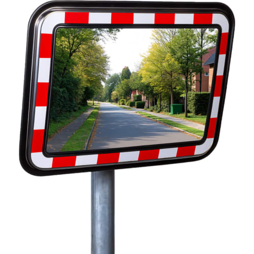 Verkehrsspiegel, Edelstahl - Überprüfung von 2 Richtungen